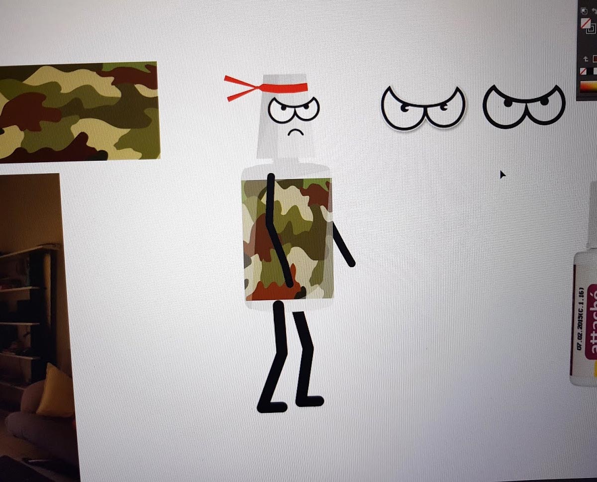 Sketch of game main character.